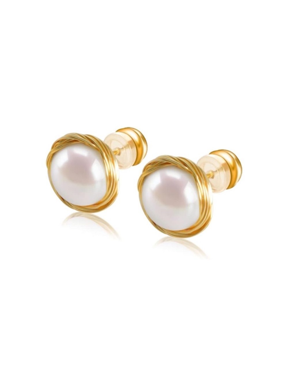 18K Gold Plated Freshwater
Cultured Pearl Stud Earrings
Real Pearl Earrings